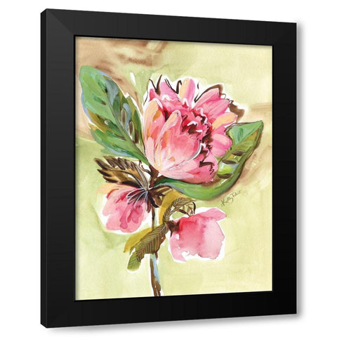 Dancing Blush Black Modern Wood Framed Art Print by Talent, Kelley