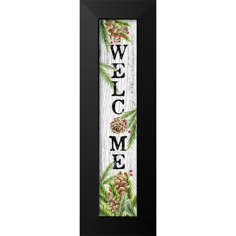 Winter Welcome Black Modern Wood Framed Art Print by Talent, Kelley
