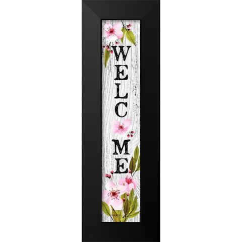 Spring Welcome Black Modern Wood Framed Art Print by Talent, Kelley