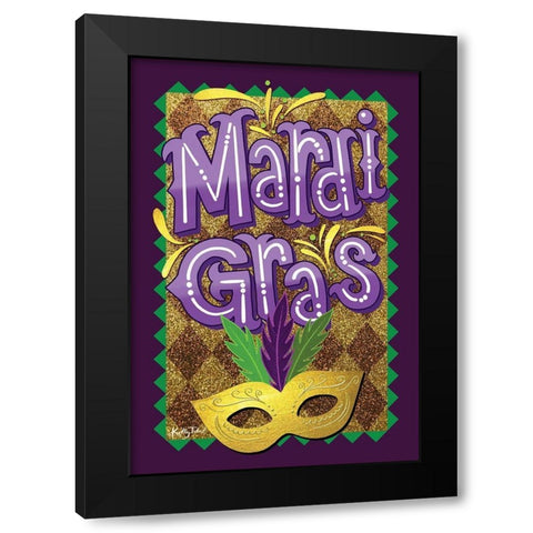Mardi Gras Black Modern Wood Framed Art Print with Double Matting by Talent, Kelley