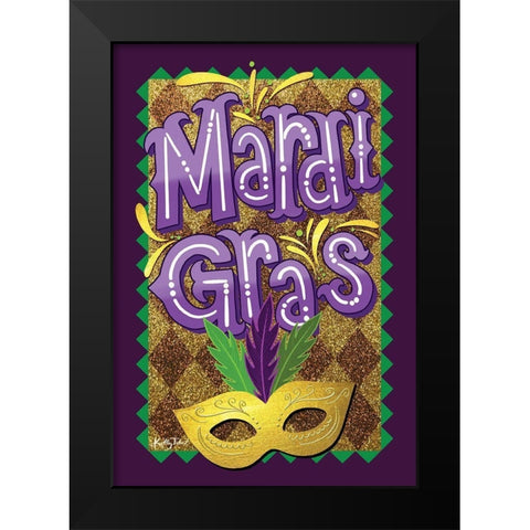 Mardi Gras Black Modern Wood Framed Art Print by Talent, Kelley