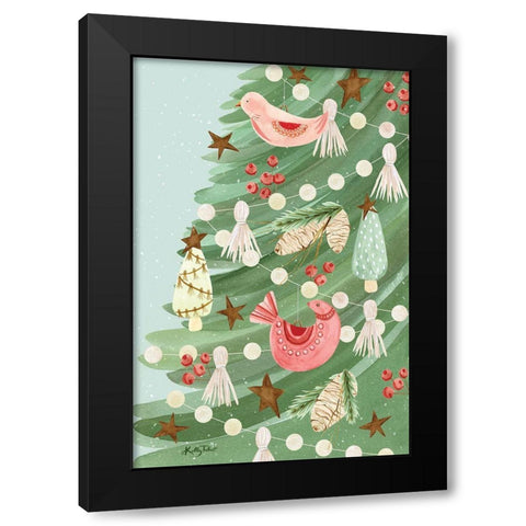 Calm Christmas Black Modern Wood Framed Art Print by Talent, Kelley