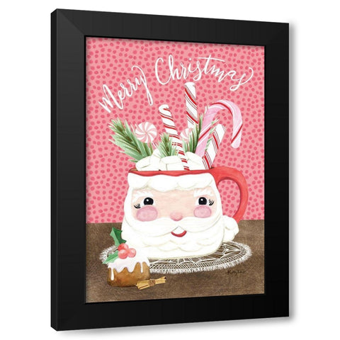 Santa Mug Black Modern Wood Framed Art Print with Double Matting by Talent, Kelley