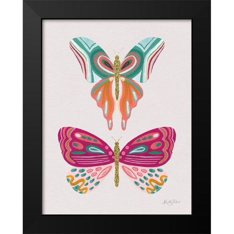 Colorful Butterflies I Black Modern Wood Framed Art Print by Talent, Kelley