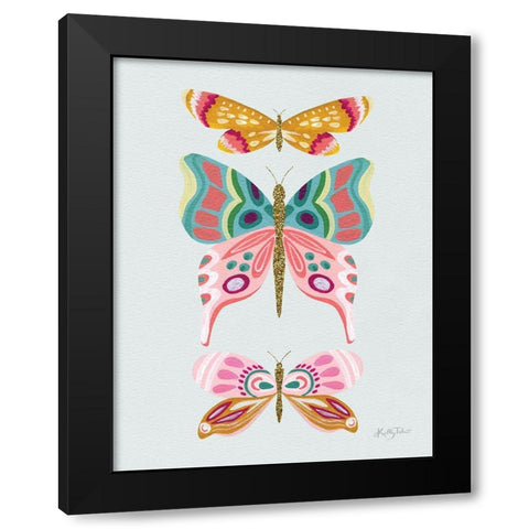 Colorful Butterflies III Black Modern Wood Framed Art Print with Double Matting by Talent, Kelley