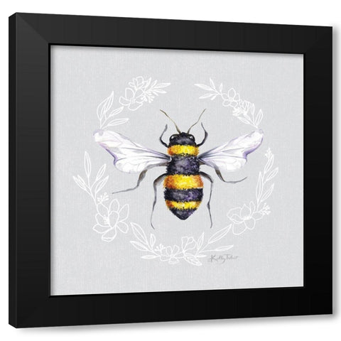 Honey Bee I Black Modern Wood Framed Art Print with Double Matting by Talent, Kelley
