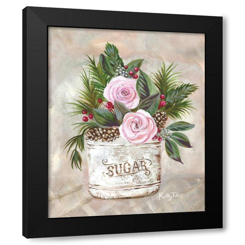 Christmas Sugar Bouquet Black Modern Wood Framed Art Print by Talent, Kelley