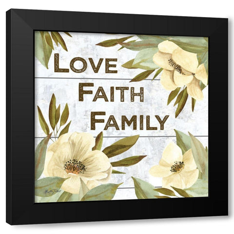Love-Faith-Family Black Modern Wood Framed Art Print with Double Matting by Talent, Kelley