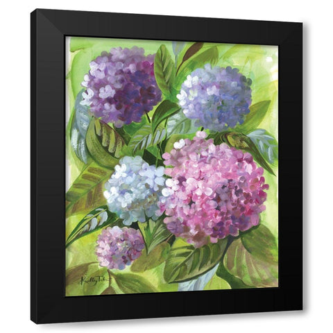 Hydrangea Blooms Black Modern Wood Framed Art Print with Double Matting by Talent, Kelley