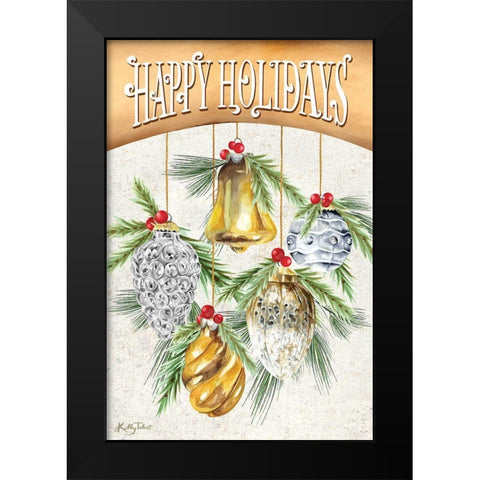 Silver and Gold Ornaments Black Modern Wood Framed Art Print by Talent, Kelley