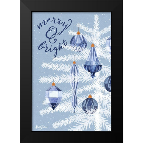 Vintage Blue Christmas Black Modern Wood Framed Art Print by Talent, Kelley
