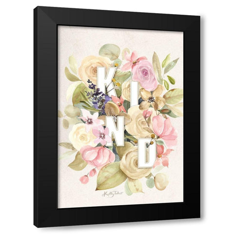 Kind Flowers Black Modern Wood Framed Art Print with Double Matting by Talent, Kelley