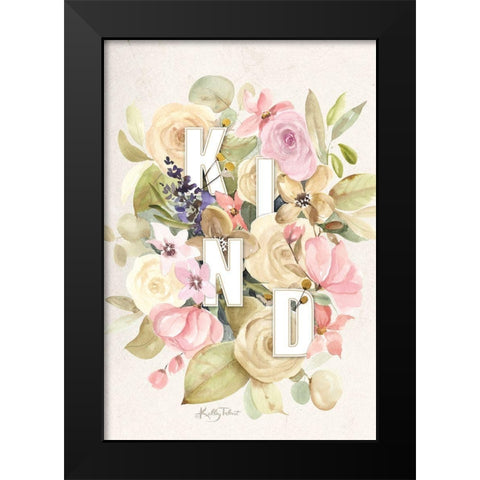 Kind Flowers Black Modern Wood Framed Art Print by Talent, Kelley