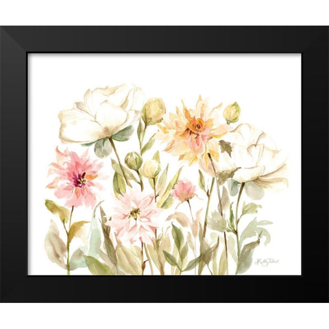 Cottage Wildflowers Black Modern Wood Framed Art Print by Talent, Kelley