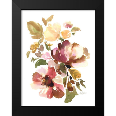 Warm Berry Blossoms Black Modern Wood Framed Art Print by Talent, Kelley