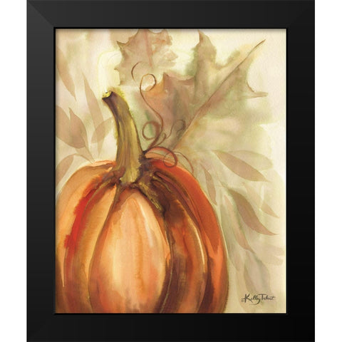 Golden Fall Pumpkin Black Modern Wood Framed Art Print by Talent, Kelley