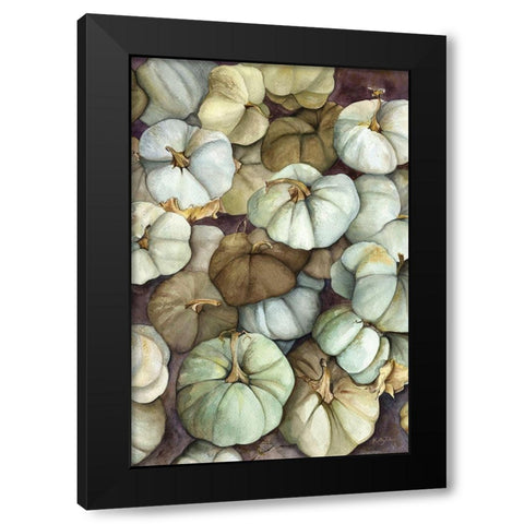 Heirloom Pumpkins Black Modern Wood Framed Art Print with Double Matting by Talent, Kelley