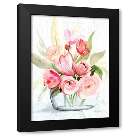 Spring Tulips Black Modern Wood Framed Art Print with Double Matting by Talent, Kelley