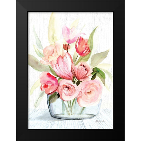 Spring Tulips Black Modern Wood Framed Art Print by Talent, Kelley