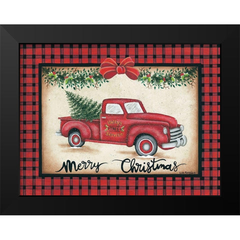 Merry Christmas Truck Black Modern Wood Framed Art Print by Kennedy, Lisa