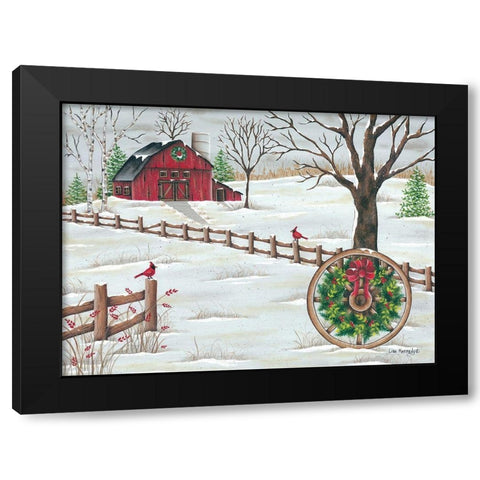 Wagon Wheel Black Modern Wood Framed Art Print with Double Matting by Kennedy, Lisa