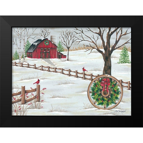 Wagon Wheel Black Modern Wood Framed Art Print by Kennedy, Lisa