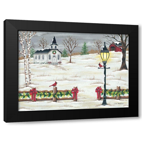 Christmas Lamppost Black Modern Wood Framed Art Print by Kennedy, Lisa