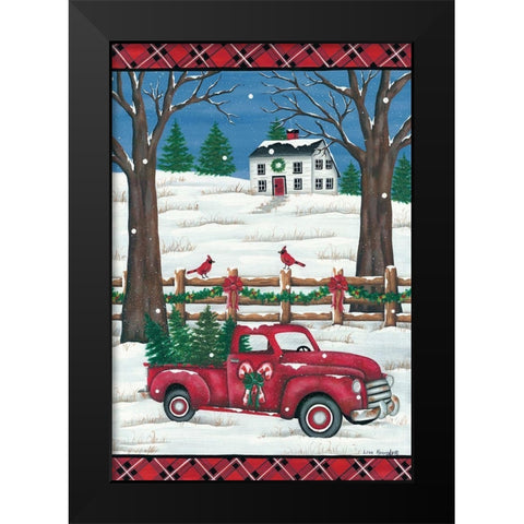 Candy Cane Truck Black Modern Wood Framed Art Print by Kennedy, Lisa
