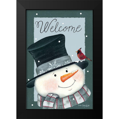 Cardinals Welcome Black Modern Wood Framed Art Print by Kennedy, Lisa