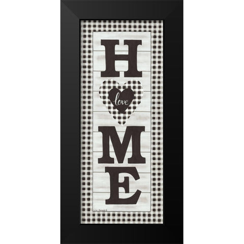 Black And White Plaid Home Black Modern Wood Framed Art Print by Kennedy, Lisa