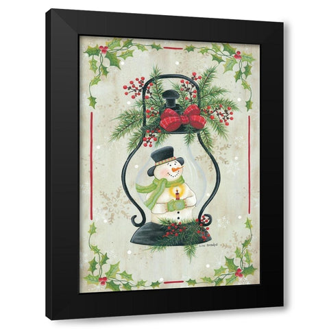 Christmas Lantern Black Modern Wood Framed Art Print with Double Matting by Kennedy, Lisa