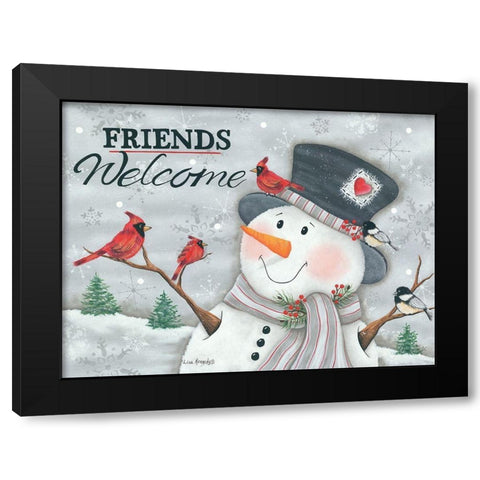 Friends Welcome Black Modern Wood Framed Art Print with Double Matting by Kennedy, Lisa
