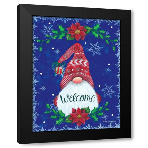 Welcome Gnome Black Modern Wood Framed Art Print with Double Matting by Kennedy, Lisa