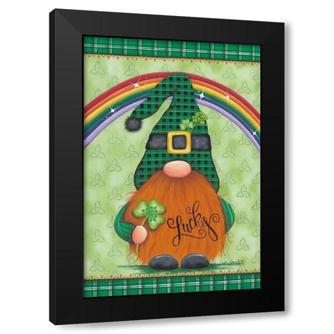 St. Pats Gnome Black Modern Wood Framed Art Print with Double Matting by Kennedy, Lisa