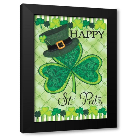 Happy St. Pats Black Modern Wood Framed Art Print by Kennedy, Lisa