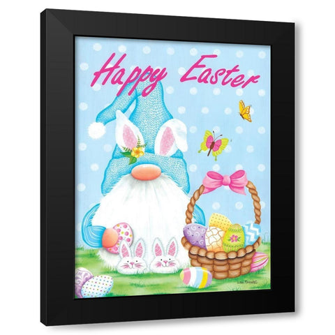 Easter Gnome Black Modern Wood Framed Art Print by Kennedy, Lisa