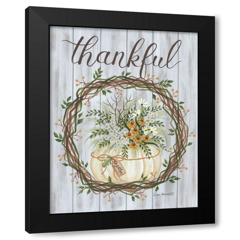 Thankful Black Modern Wood Framed Art Print with Double Matting by Kennedy, Lisa