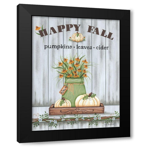 Happy Fall Black Modern Wood Framed Art Print with Double Matting by Kennedy, Lisa