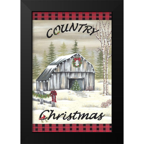 Country Christmas Black Modern Wood Framed Art Print by Kennedy, Lisa