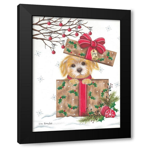 Joy of a Puppy Black Modern Wood Framed Art Print with Double Matting by Kennedy, Lisa