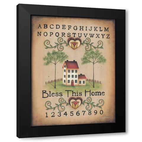 Bless This Home Black Modern Wood Framed Art Print by Kennedy, Lisa
