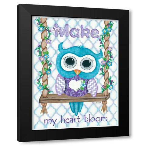 My Heart Black Modern Wood Framed Art Print with Double Matting by Kennedy, Lisa