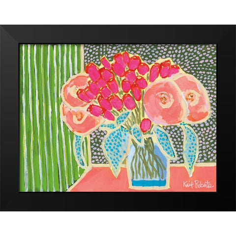 Flowers for Maude No. 2 Black Modern Wood Framed Art Print by Roberts, Kait