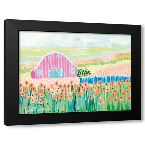 Strolling the Farm Black Modern Wood Framed Art Print by Roberts, Kait