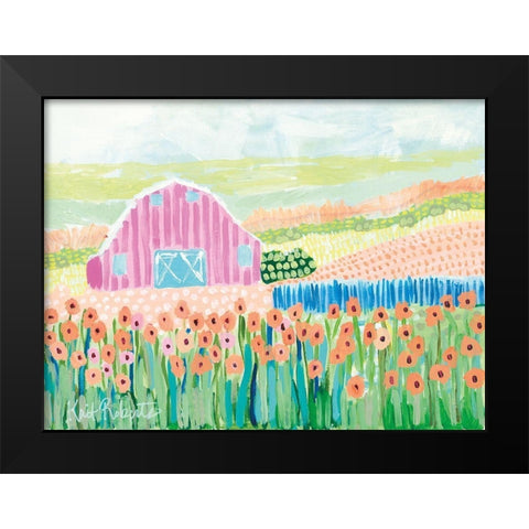 Strolling the Farm Black Modern Wood Framed Art Print by Roberts, Kait
