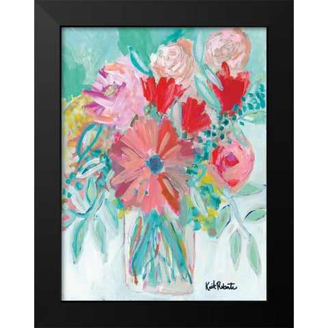 Farmers Market Bouquet Black Modern Wood Framed Art Print by Roberts, Kait
