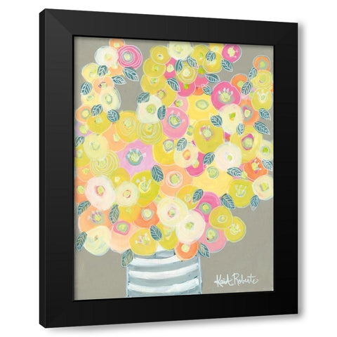 Pleasant Poppies Black Modern Wood Framed Art Print by Roberts, Kait