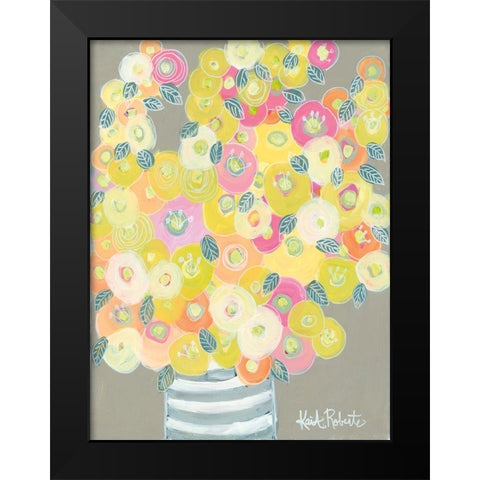 Pleasant Poppies Black Modern Wood Framed Art Print by Roberts, Kait