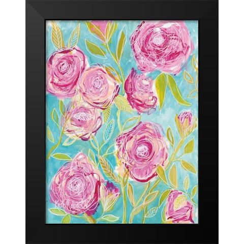 Teresas Garden Black Modern Wood Framed Art Print by Roberts, Kait