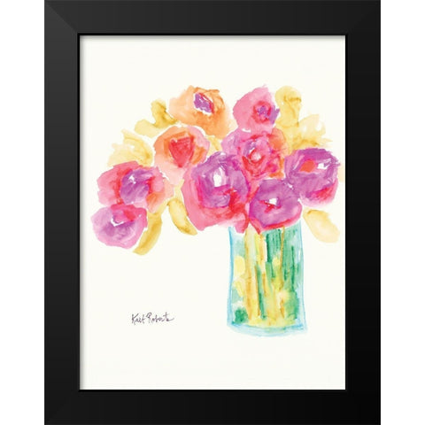 Speak in Flowers Black Modern Wood Framed Art Print by Roberts, Kait